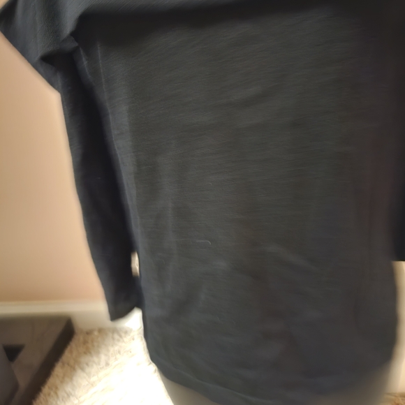 Black and White Striped Cold Shoulder Light Sweater - Picture 4 of 11